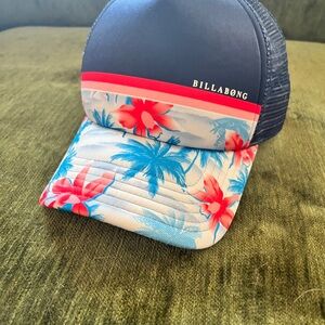 Billabong Blue and Red Floral Cap